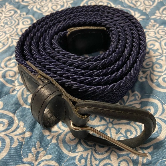 Men's Navy Stretchable Woven Belt - Picture 1 of 3